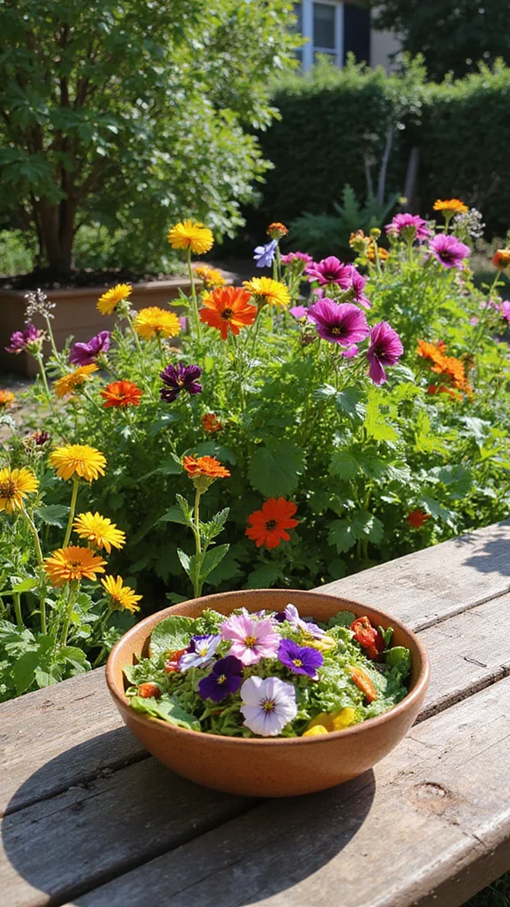 Raised Flower Bed Ideas That Add Dimension and Structure to a Flat Yard - 9. Edible Flower Gardens 1