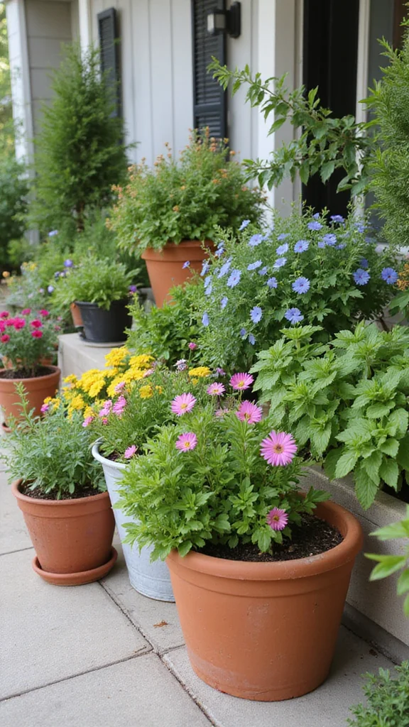 Small Front Yard Landscaping Ideas That Make the Most of Limited Space - 3. Container Gardening: Flexibility and Style 1