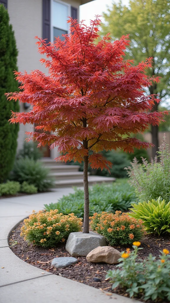 Small Front Yard Landscaping Ideas That Make the Most of Limited Space - 5. Miniature Trees: Small but Mighty 1