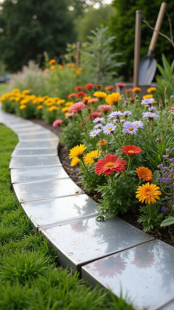 The Beginner's Guide to Flower Bed Edging: Which Material is Right for You - 3. Modern Metal Edging 1