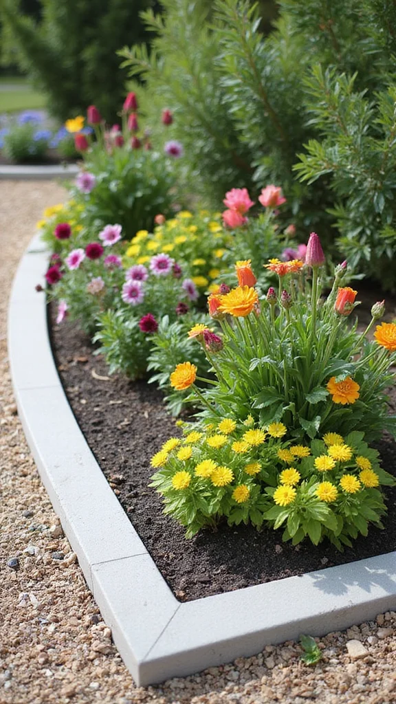The Beginner's Guide to Flower Bed Edging: Which Material is Right for You - 6. Timeless Concrete Edging 1