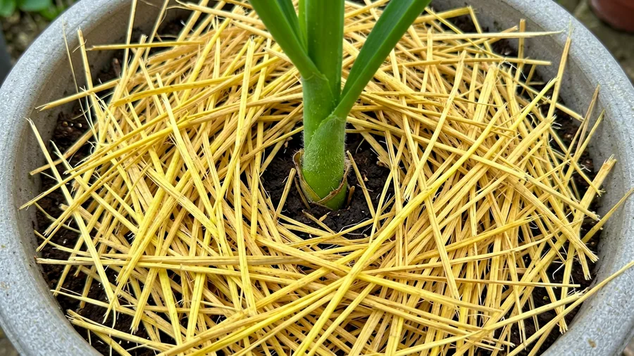 Shredded Straw Mulch for Moisture Lock