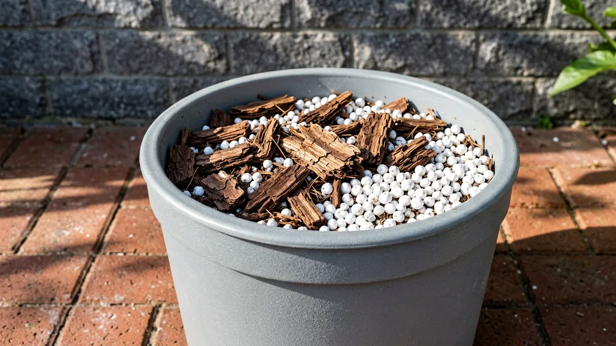 Add Coarse Aged Pine Bark for Moisture Control