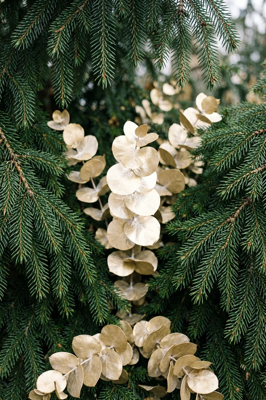 Add Metallic Painted Eucalyptus for Subtle Shimmer