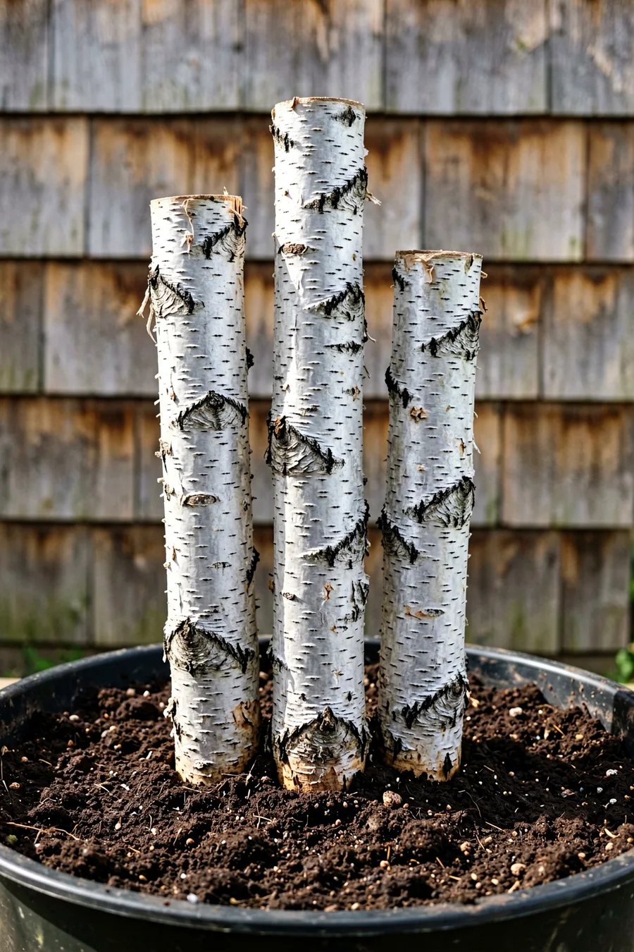 Anchor Large Birch Logs as the Central Thriller