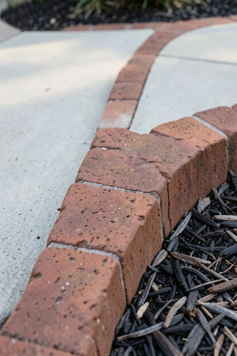 Repurposed Brick Walkway Border Accents