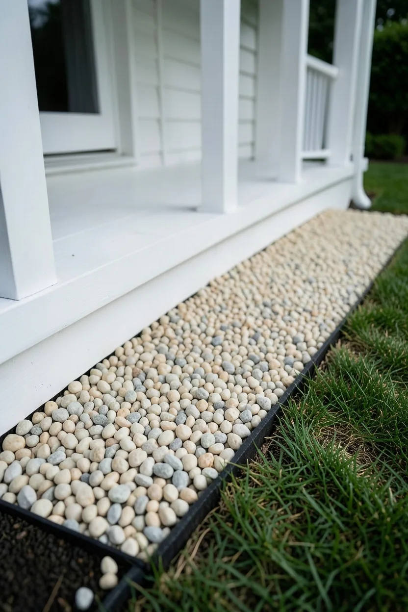 Pea Gravel Porch Accent Apron Zones