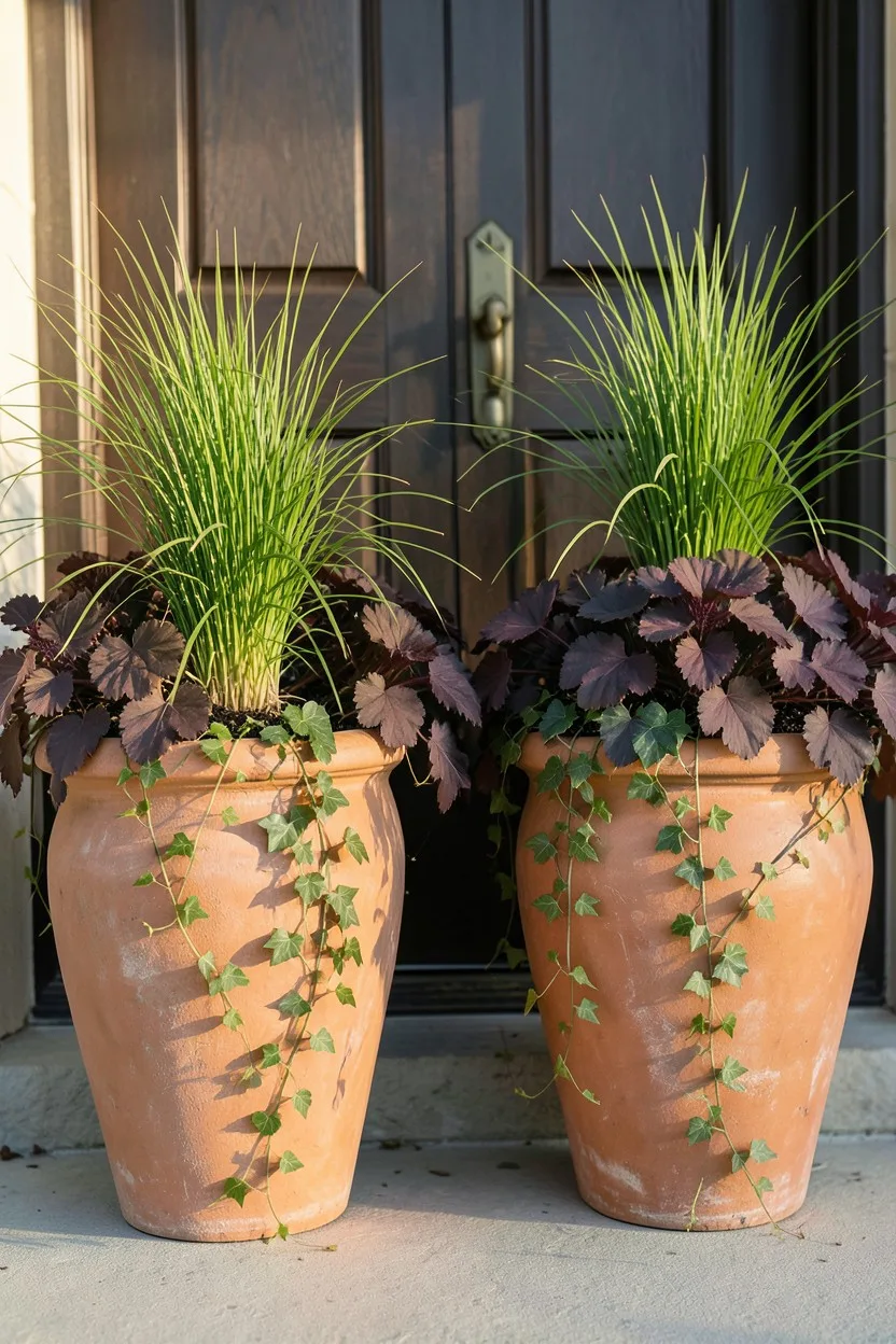 Symmetrical Heavyweight Terracotta Planters