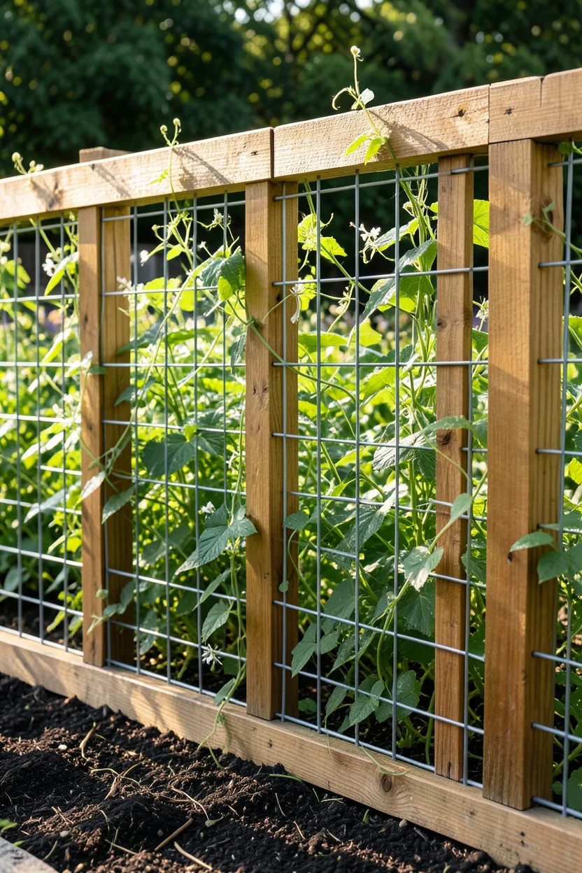 Heavy Duty Wire Cattle Panels in Timber Frames