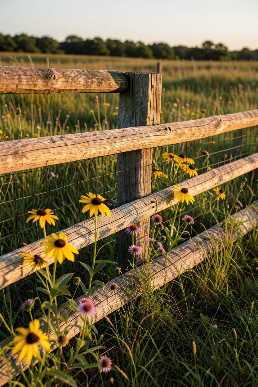 Split-Rail with Hidden Welded Wire Mesh