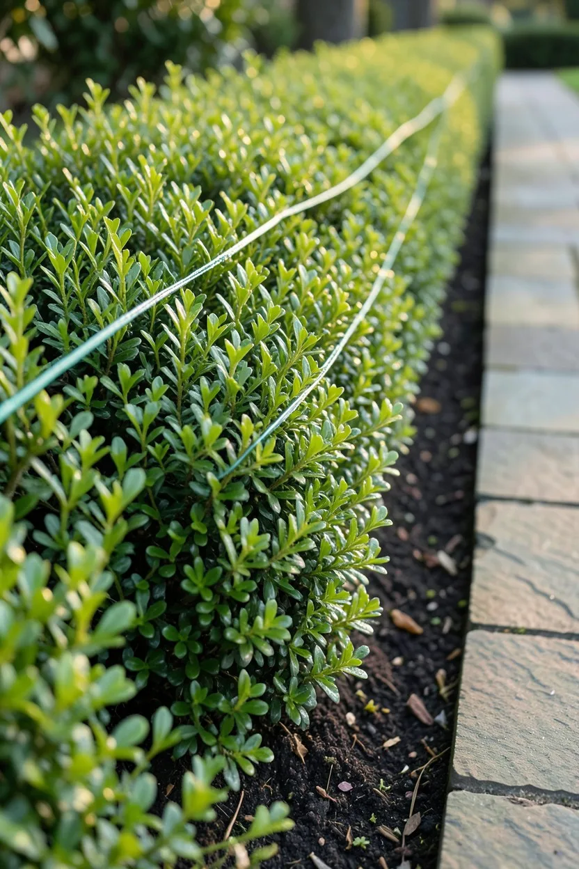 Symmetrical Boxwood Borders Formed From Starter Plugs