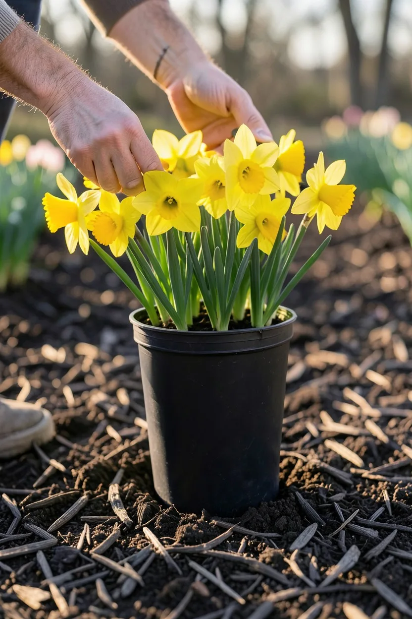 Bury Plastic Pots to Create Swappable Seasonal Displays