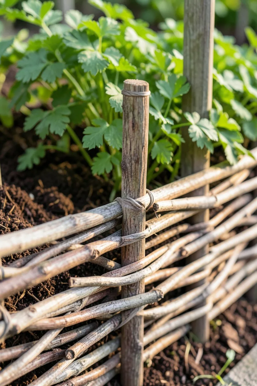 Pound-in Woven Willow or Hazel Branches