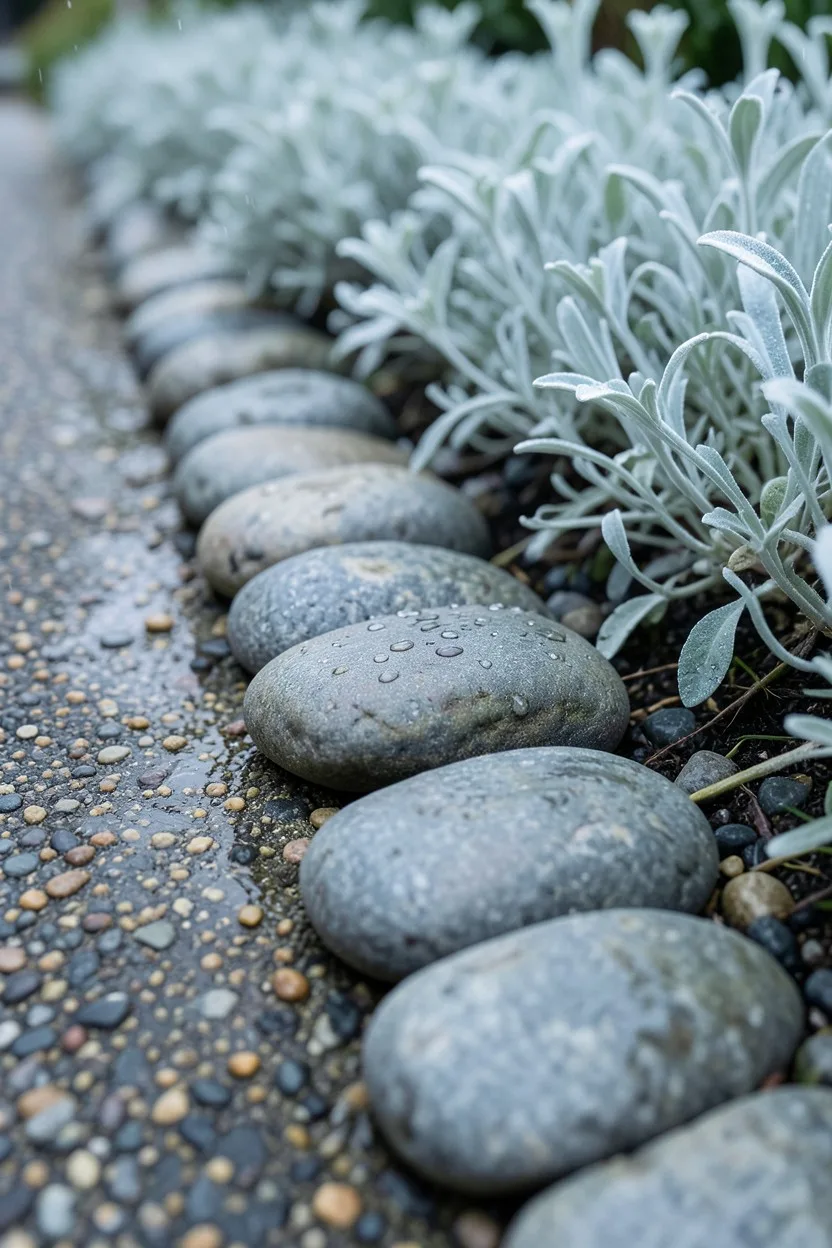 Arrange Large Upright River Cobbles Smoothly