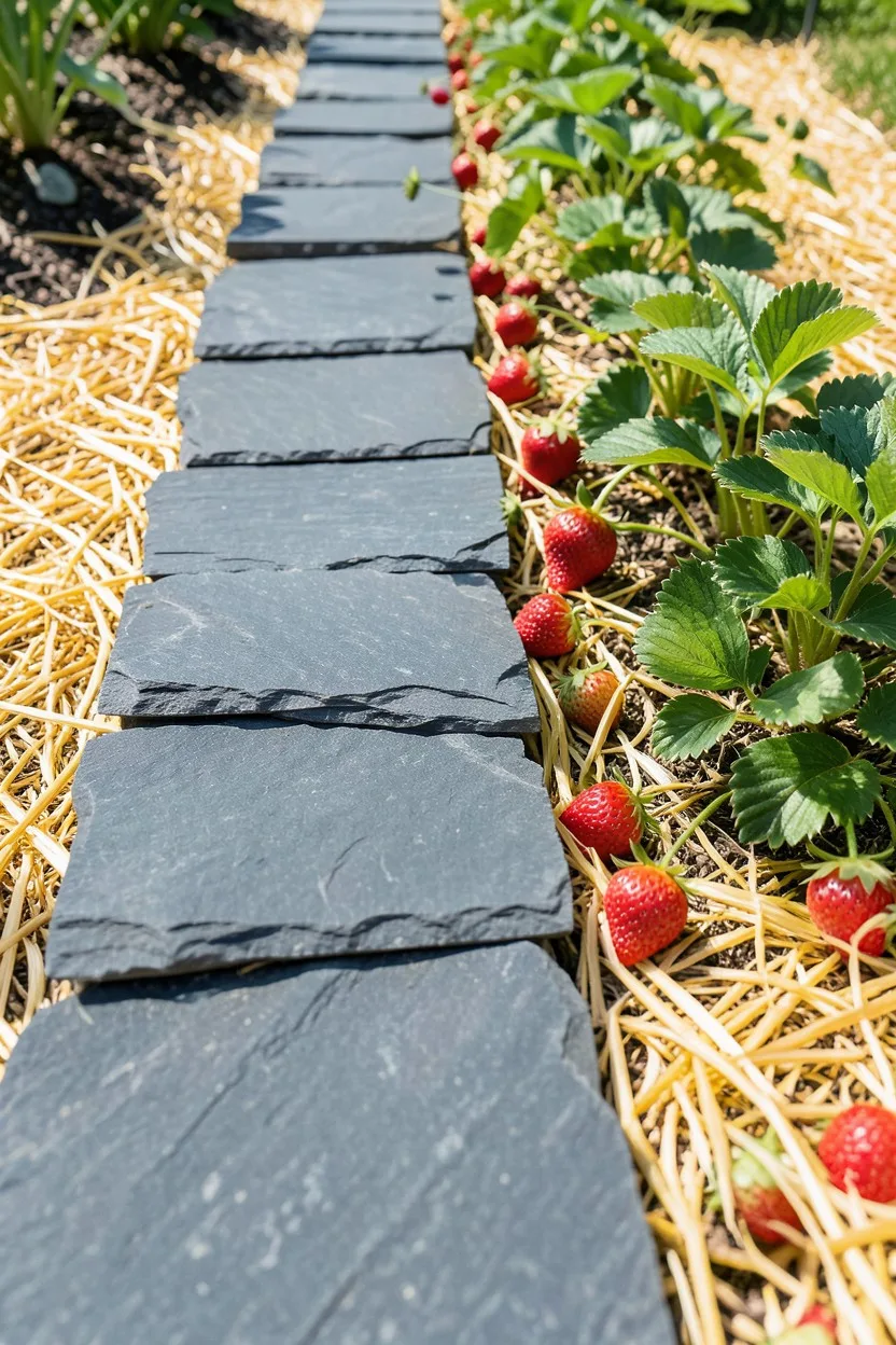 Stand Old Slate Roof Shingles Overlapping
