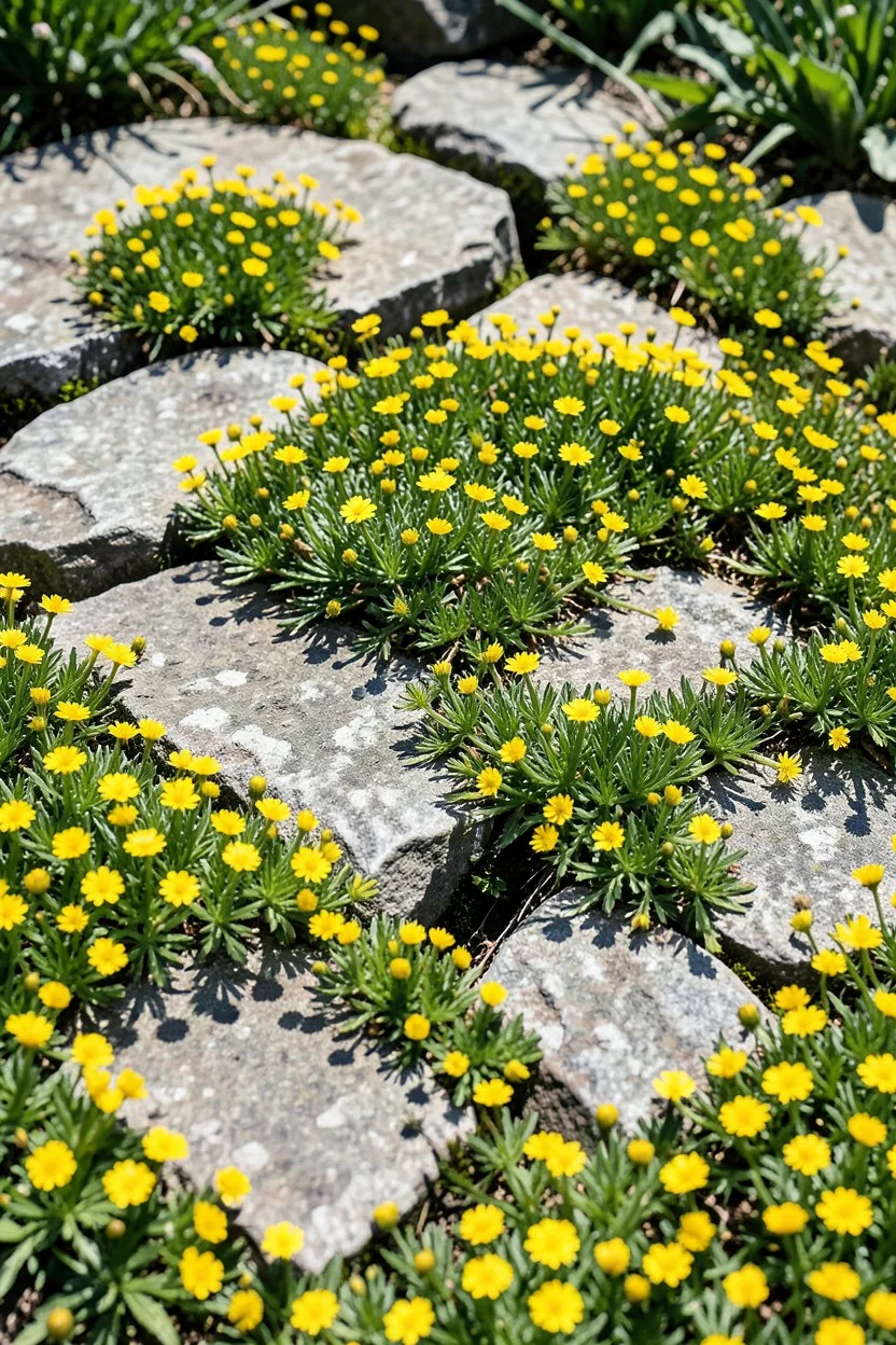 Flagstone and Sedum Living Mosaic