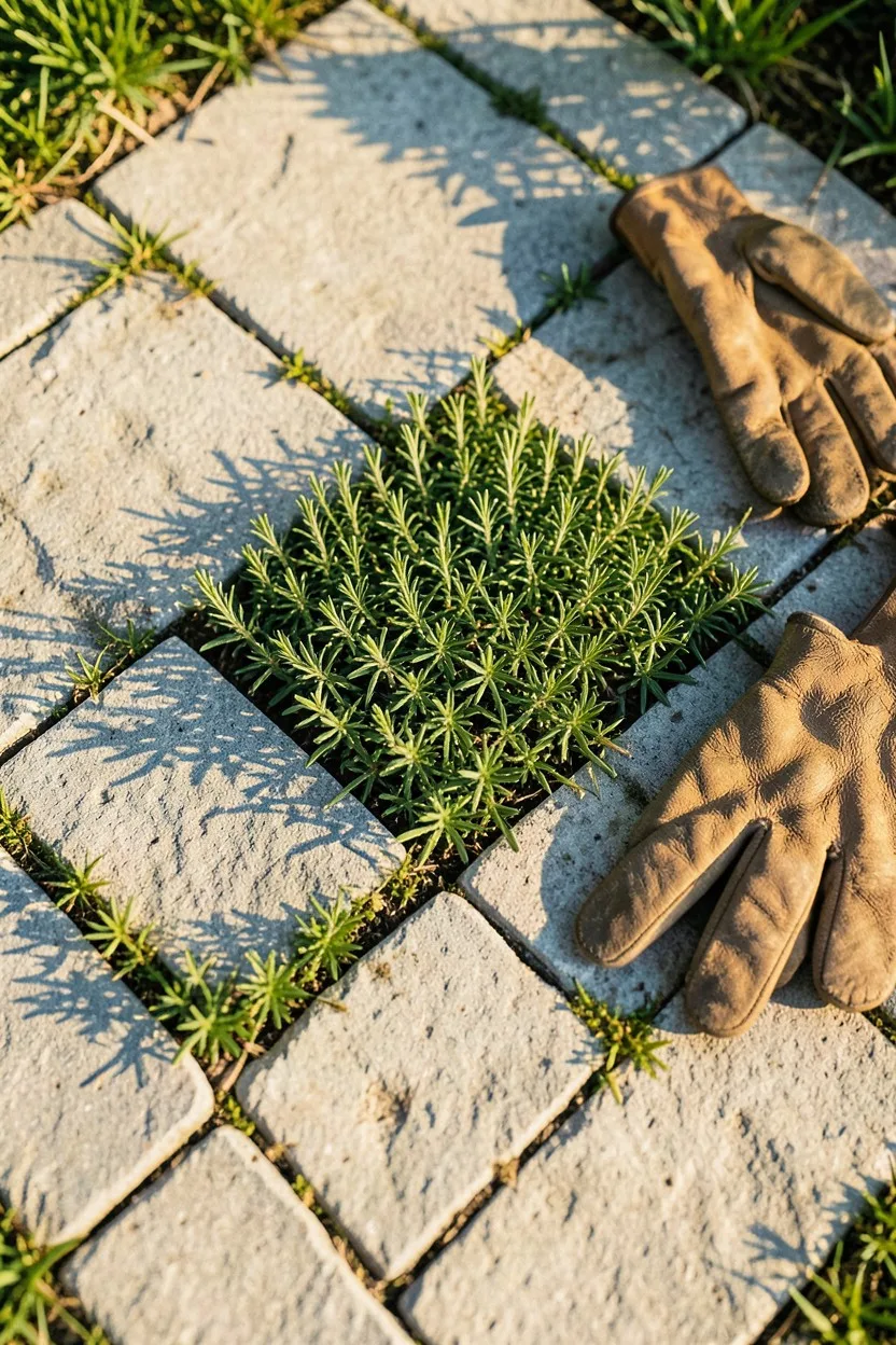 Diamond Pattern Pavers and Elfin Thyme