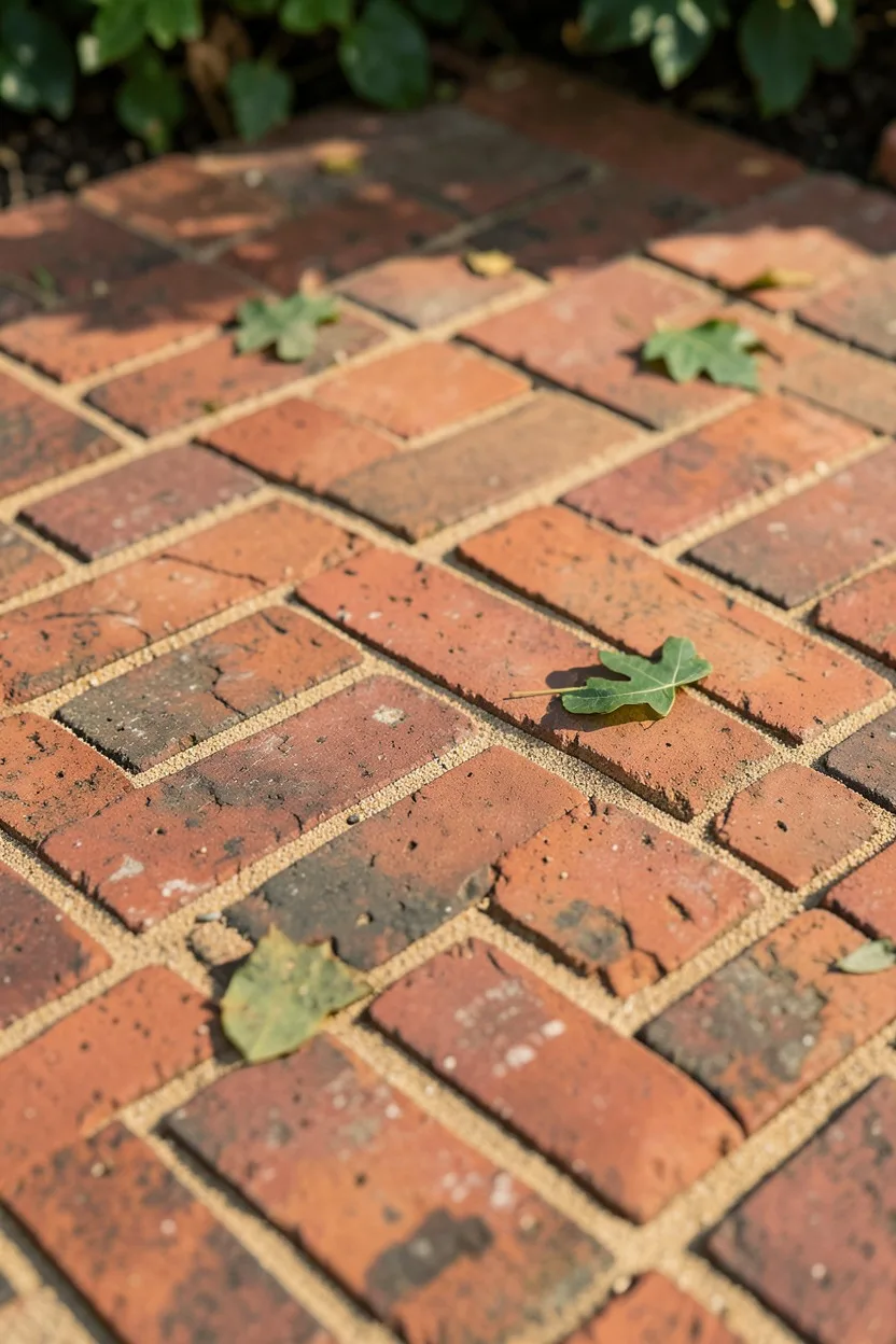 Reclaimed Brick Mosaic with Sand-Set Guts