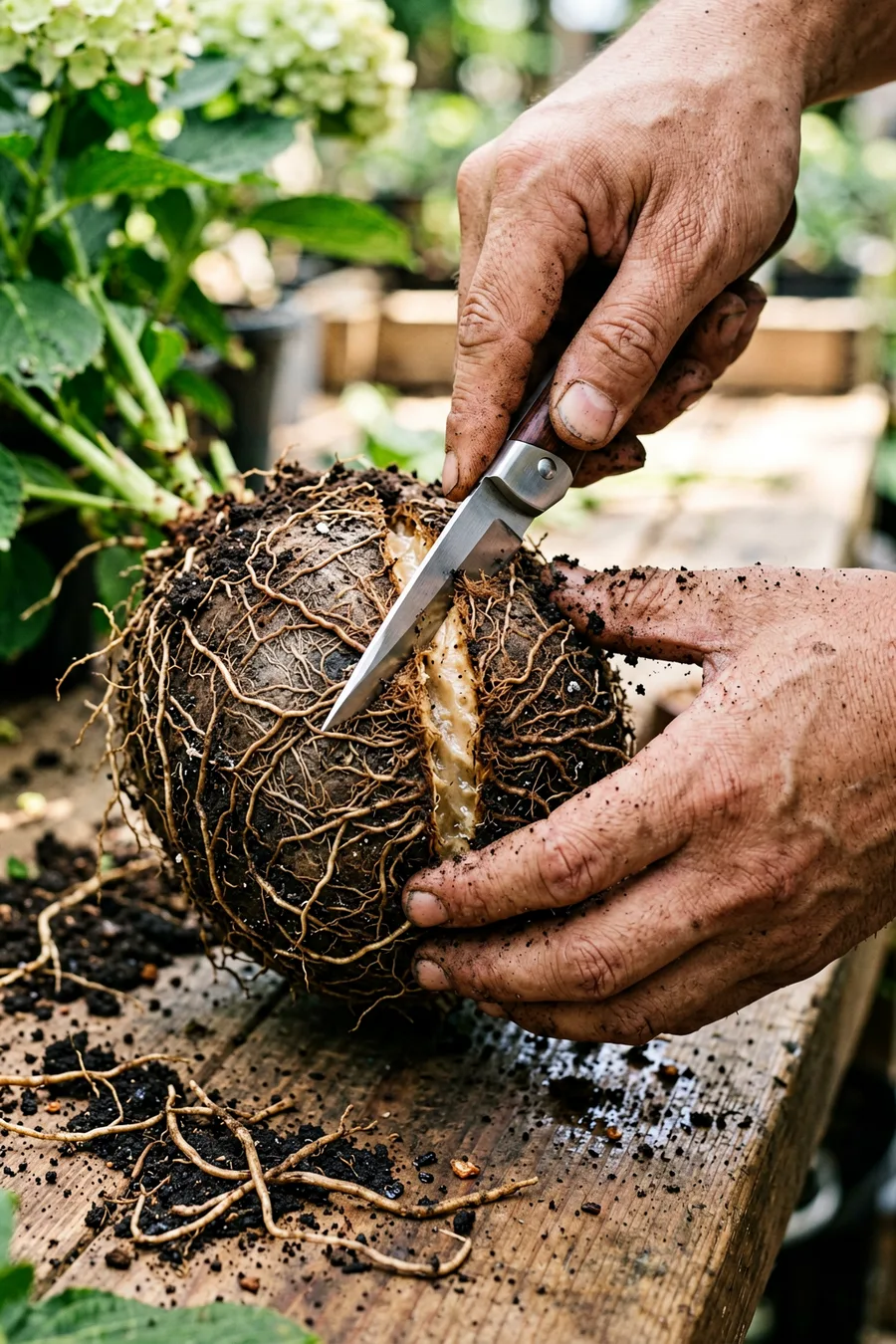 Loosen and Tease Tight Root Masses