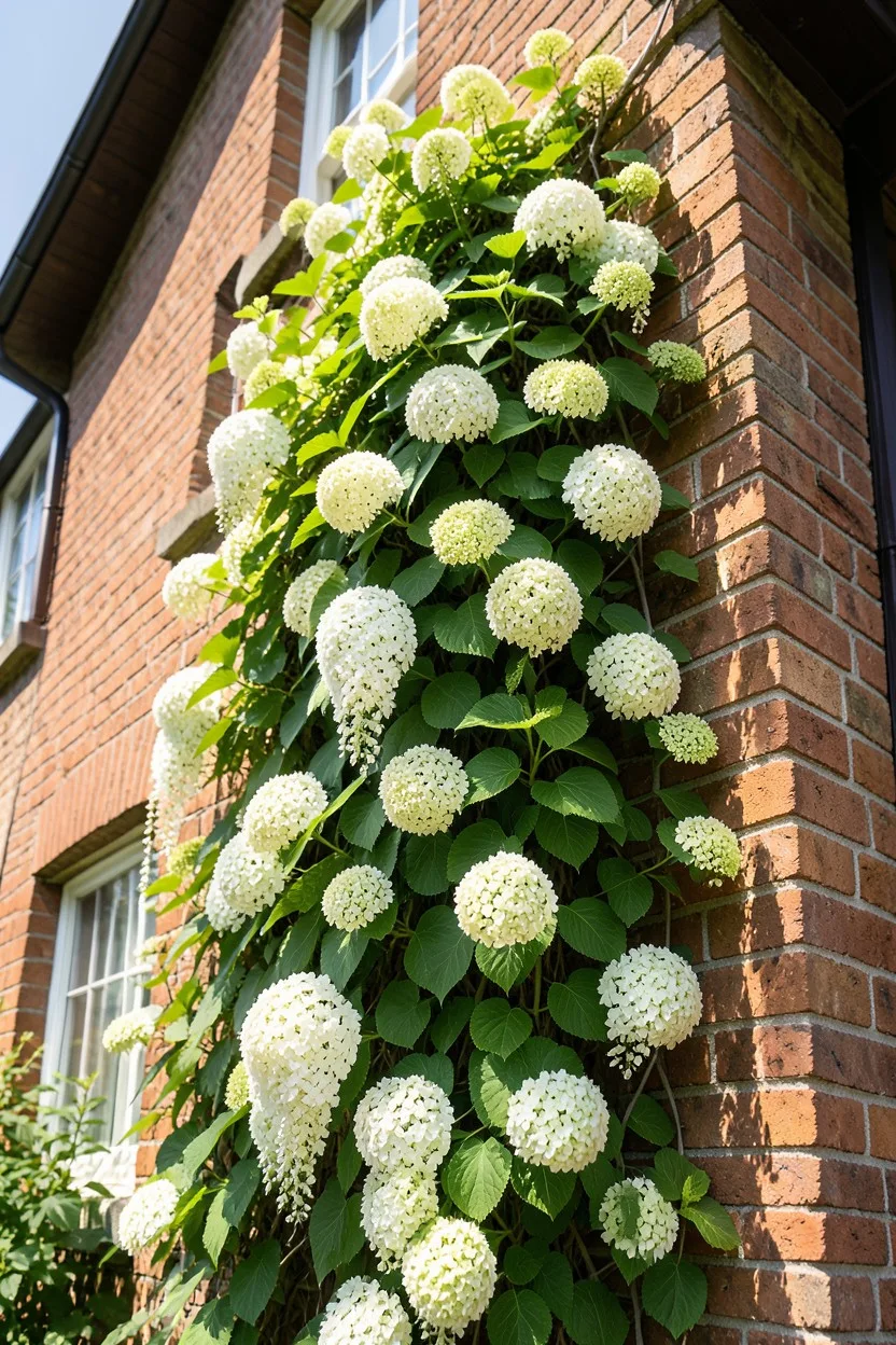 Vertical Framing with Climbing Hydrangeas