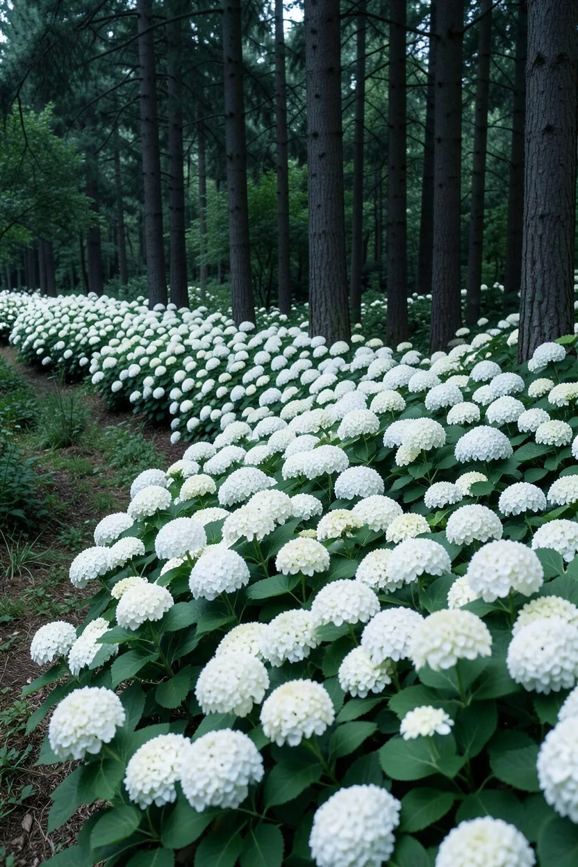 The Massed White Wood-Edge Drift