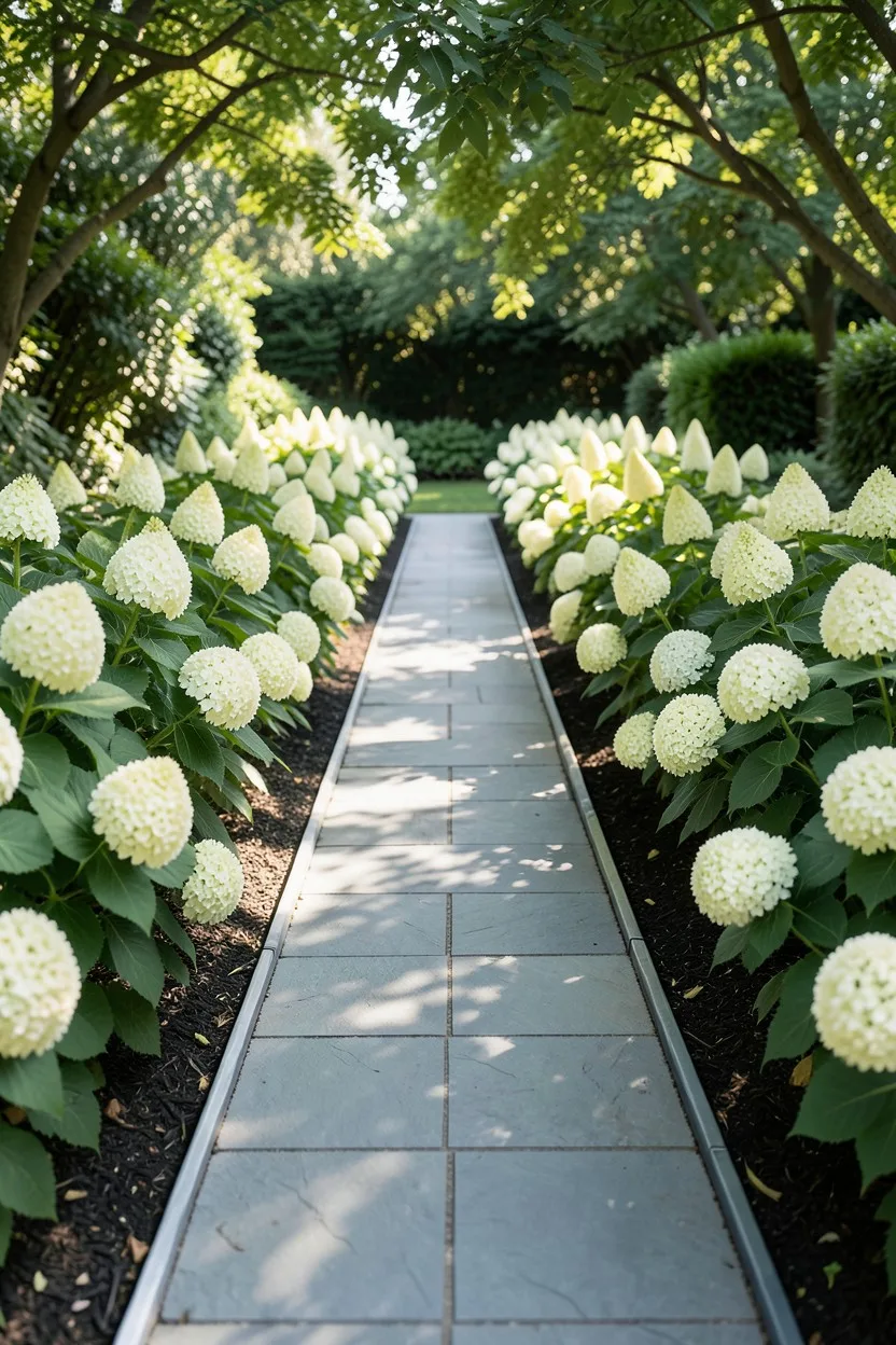 The Formal Sun-Dappled Courtyard Allée