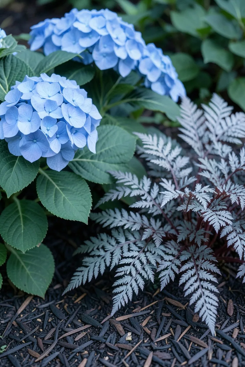 The Mixed Hydrangea and Fern Tapestry Bed