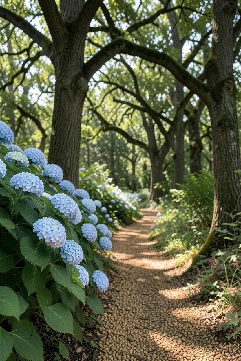 Woodland Pathways with Floating Lacecaps