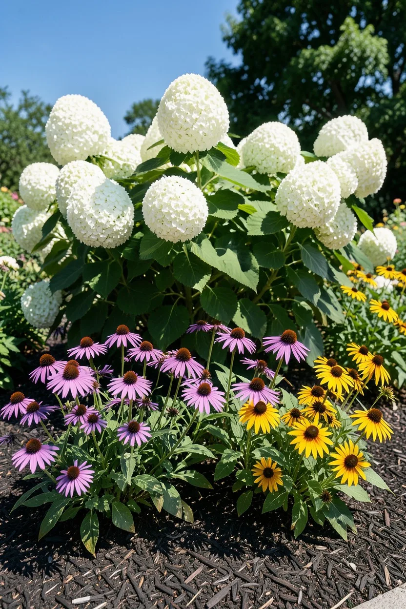 Backdropping Vibrant Perennials with Tall Phantom Stems