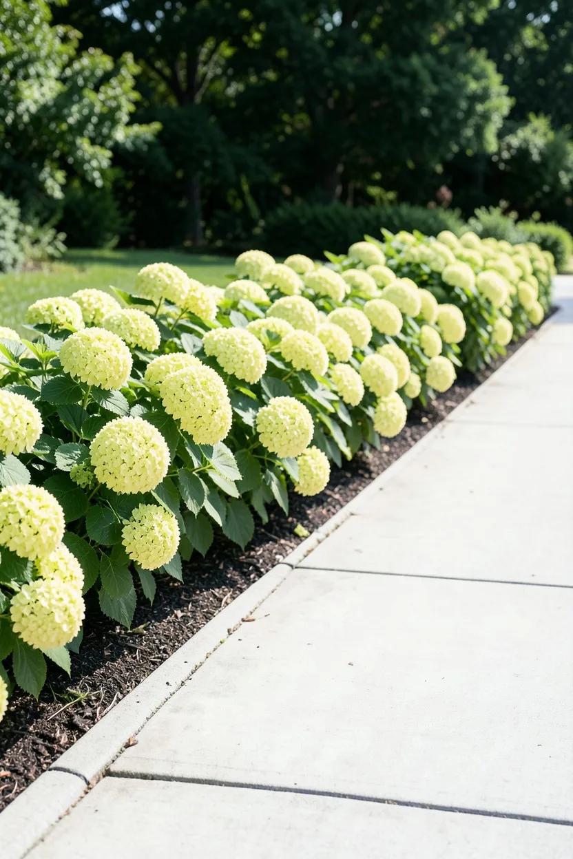 Softening Hard Stone Driveways with Little Lime Hedges