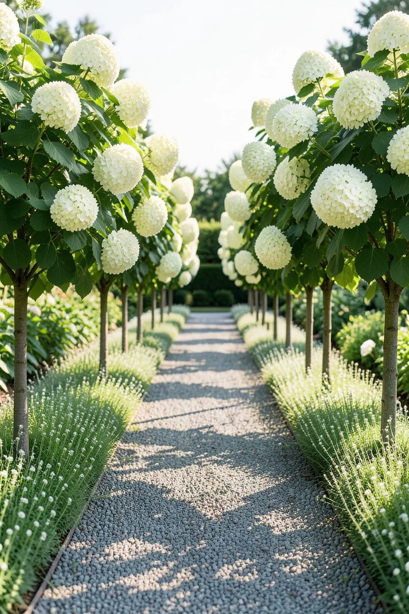 Formal Walkway Allee Formed by Matched Standards